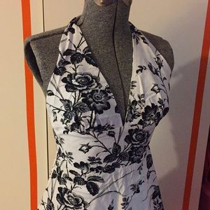 NWOT Eva Franco floral Halter Dress